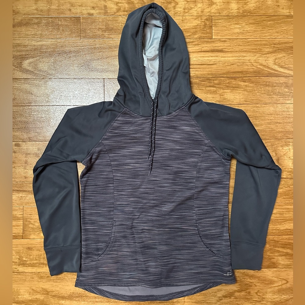 BCG Hoodie, Gray Heathered Striped Pullover Sweater, Size Small